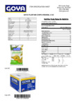 GOYA 5 oz. Original Plantain Chips Nutrition Information