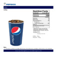 Pepsi Cola Nutrition Sheet