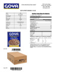 GOYA #10 Pinto Beans Nutrition Information