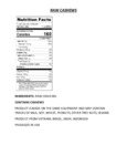 Raw Cashews Nutrition Information