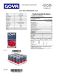 GOYA 47 oz. Red Kidney Beans Nutrition Information