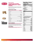 Rich's Jacqueline Vegan Oatmeal Raisin Cookie Dough Nutrition Information