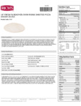 Rich's Fresh N Ready 14" Freezer-to-Oven Sheeted Pizza Dough Nutrition Information