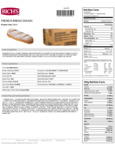 Rich's 19.5 oz. French Bread Dough Nutrition Information Rich's 19.5 oz. French Bread Dough Nutrition Information