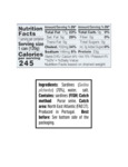 SARDINES IN WATER Nutrition