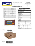 GOYA 4 lb. Small Red Beans Nutrition Information