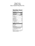 Regal Spicy Chipotle Wing Rub 8 oz. Nutrition Information