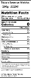 Takara Reserve Matcha - 250g - 22250 - Vertical Nutrition Label