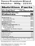Tenzo Premium Blend Matcha - 500g - 22151_Nutrition