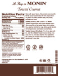 Monin Toasted Coconut Nutrition