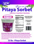 Tropical Acai Pitaya Sorbet Nutrition
