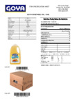 GOYA 1 Gallon Vegetable Oil Nutrition Information