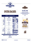 Westminster Oyster Crackers Nutrition