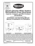 Hatco Electric Booster Water Heaters Manual