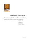 Malt Products Ingredient Statement