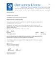 Kosher Certification Letter