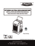 STORM ULTRA DEHUMIDIFIER manual