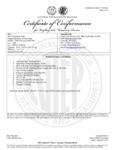 Certificate of Conformance 22-029A1