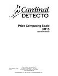 Cardinal Detecto DM15 Manual Cardinal Detecto DM15 Manual