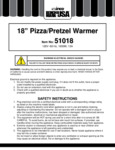 Benchmark USA Pizza/Pretzel Warmer Manual Benchmark USA Pizza/Pretzel Warmer Manual
