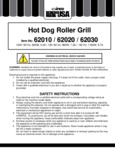 Benchmark USA Hot Dog Roller Grill Manual