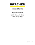 Karcher T11 Spare Parts List Karcher T11 Spare Parts List