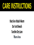 Twill Apron Care Instructions