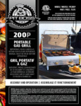 PB200P TABLE TOP DOUBLE BURNER GAS GRILL - SS