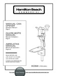 840297601OPENER CAN MANUAL SS BASE HAMILTON BEACH Manual 840297601OPENER CAN MANUAL SS BASE HAMILTON BEACH Manual