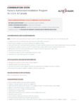 9287 Factory-Authorized Combi Install Program 9287 Factory-Authorized Combi Install Program