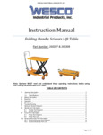 Wesco Folding Handle Scissor Lift Table Wesco Folding Handle Scissor Lift Table