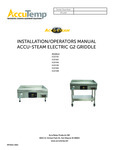 AccuTemp AccuSteam Electric Griddles Owner's Manual AccuTemp AccuSteam Electric Griddles Owner's Manual