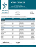 Agridient Flours and Starchs Kosher Cert