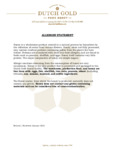 Dutch Gold Allergen Statement