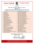 Violife Kosher Cert 