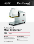 Avantco Equipment User Manual Electric Meat Tenderizer Avantco Equipment User Manual Electric Meat Tenderizer