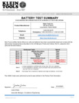 Klein Tools Illumination Products Battery Test Summary Klein Tools Illumination Products Battery Test Summary