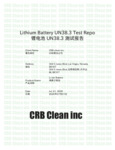 Lithium Battery UN38.3 Test Repo CRB Clean inc. Lithium Battery UN38.3 Test Repo CRB Clean inc.
