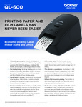 Brother QL600 Label Printer Brochure