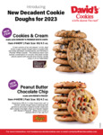 Davids Cookies 2023 New Decadent Cookie Dough brochure