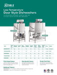 Low Temp Door Style Dishwashers Brochure Low Temp Door Style Dishwashers Brochure