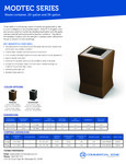 Commercial Zone 724665 ModTec 39 Gallon Square Waste Container with Stainless Steel Lid