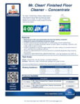 Mr. Clean Finished Floor Cleaner Concentrate Info Sheet