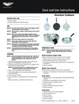 Vollrath Aluminum Care Instructions