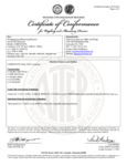 Certificate of Conformance 334BS