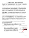 CL5500 Printing Quick Reference