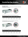 Countertop Gas Griddle Elevation Chart