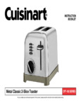 CPT-160 Cuisinart 2 slice toaster manual
