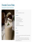 DaVinci Chocolate Coconut Shake Recipe