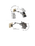 Globe Industrial Matte Black / Antique Brass Plug-In or Hardwire Wall Sconce with Swing Arm - 120V, 60W Diagram